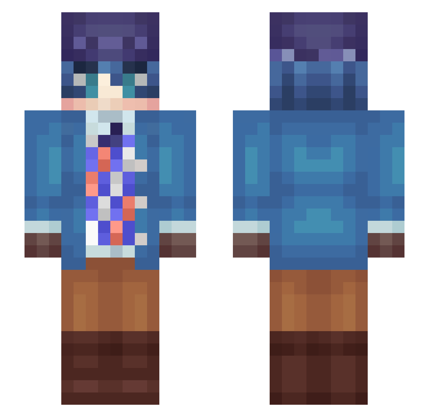 karlstrad Minecraft skin, front and back view