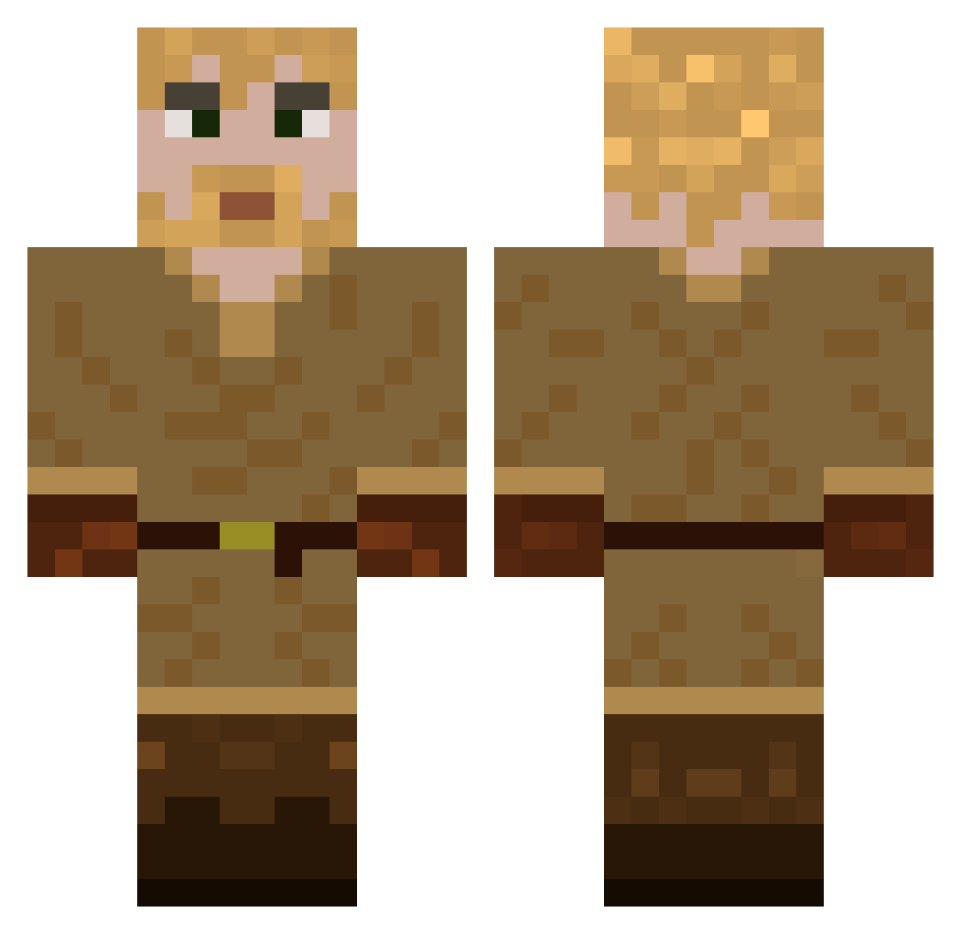 grabman Minecraft skin, front and back view
