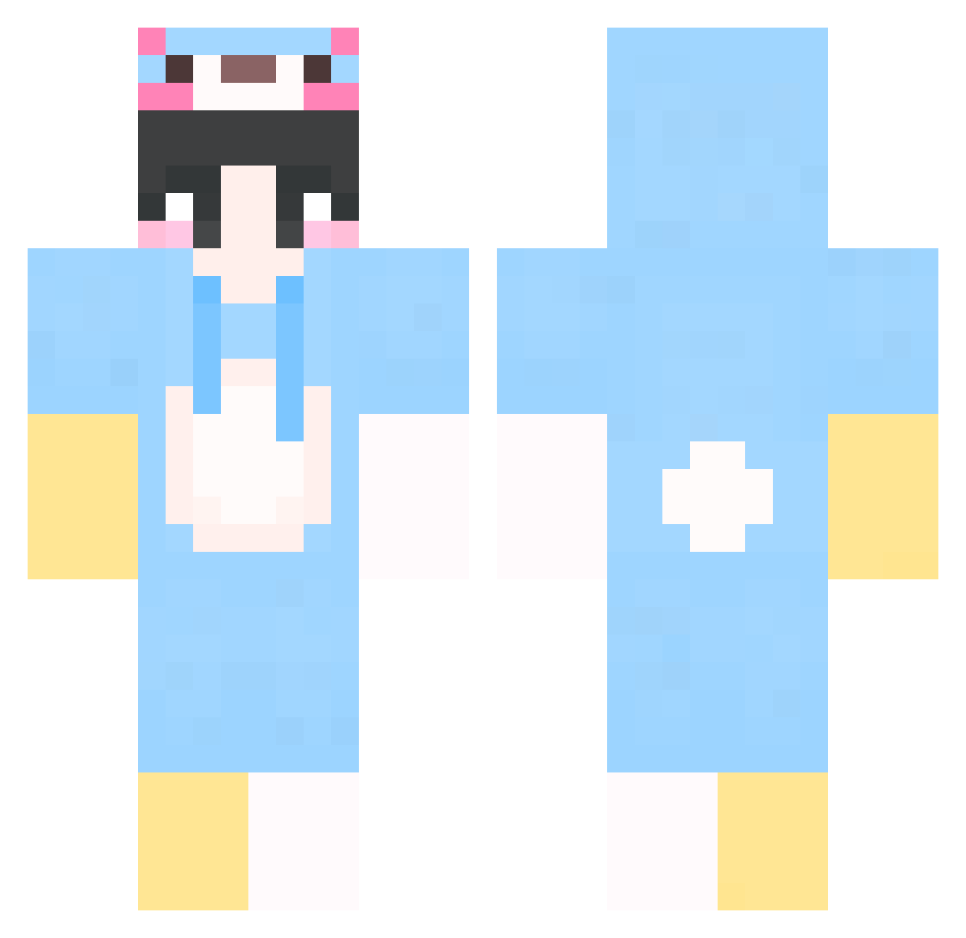 rhdey Minecraft skin, front and back view