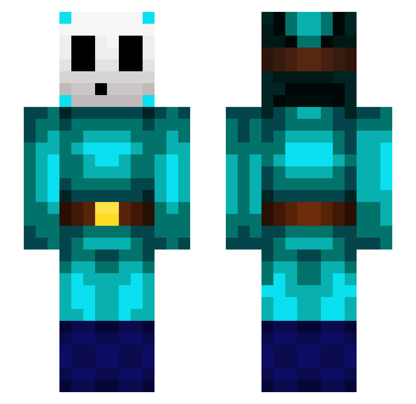 darkraven6 Minecraft skin, front and back view
