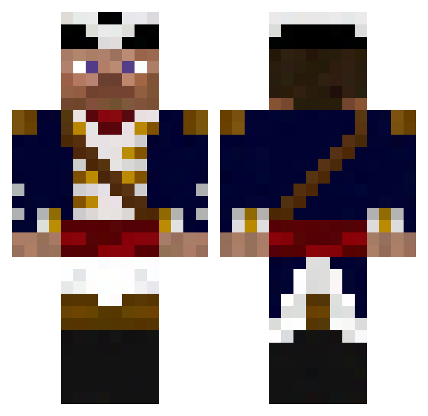 EesKoo Minecraft skin, front and back view
