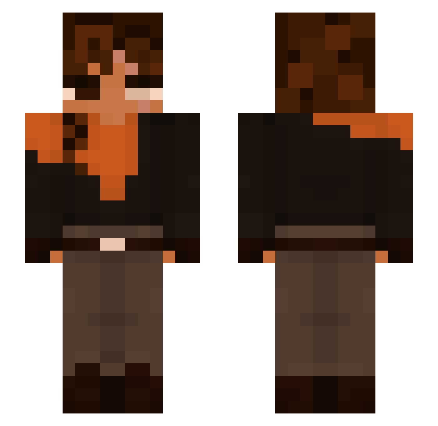 Rainbow_Flowers Minecraft skin, front and back view