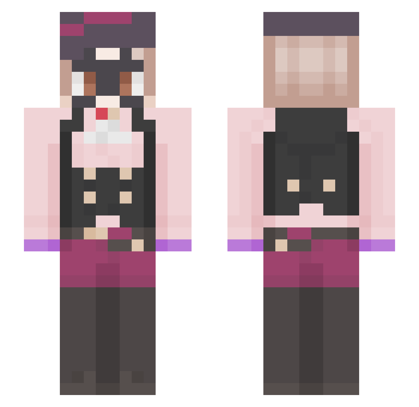 Toyno Minecraft skin, front and back view