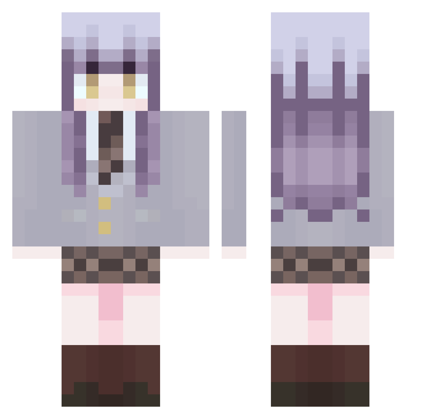 anon002 Minecraft skin, front and back view