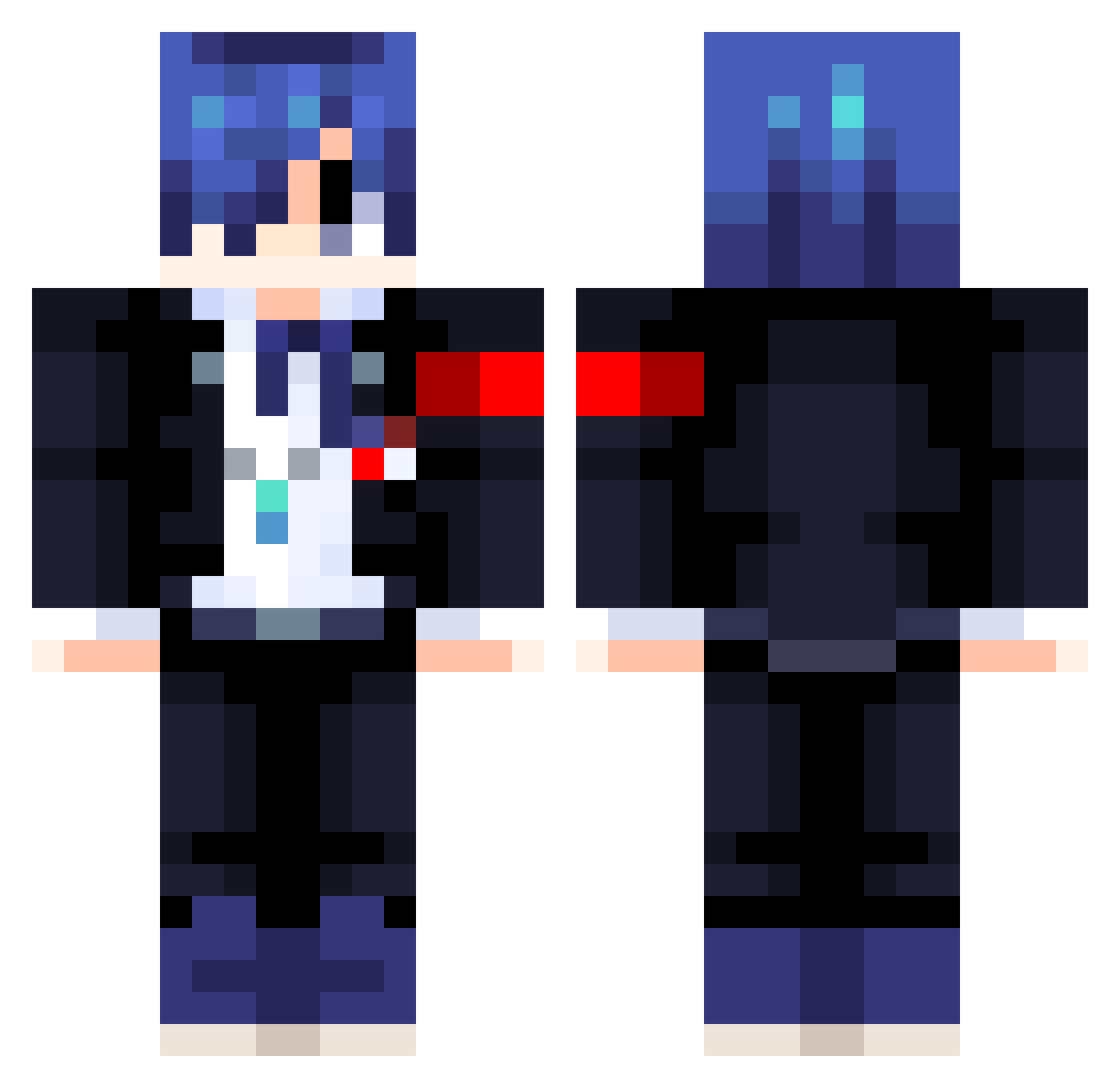 tsukixin Minecraft skin, front and back view