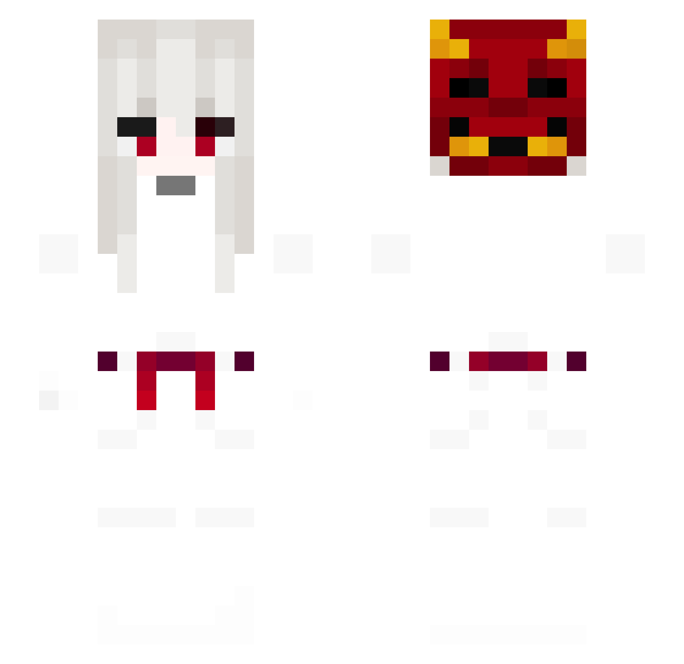 Kyorihaku Minecraft skin, front and back view