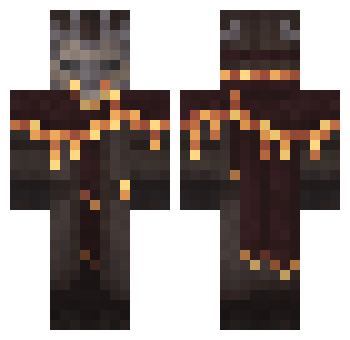 foxzty Minecraft skin, front and back view
