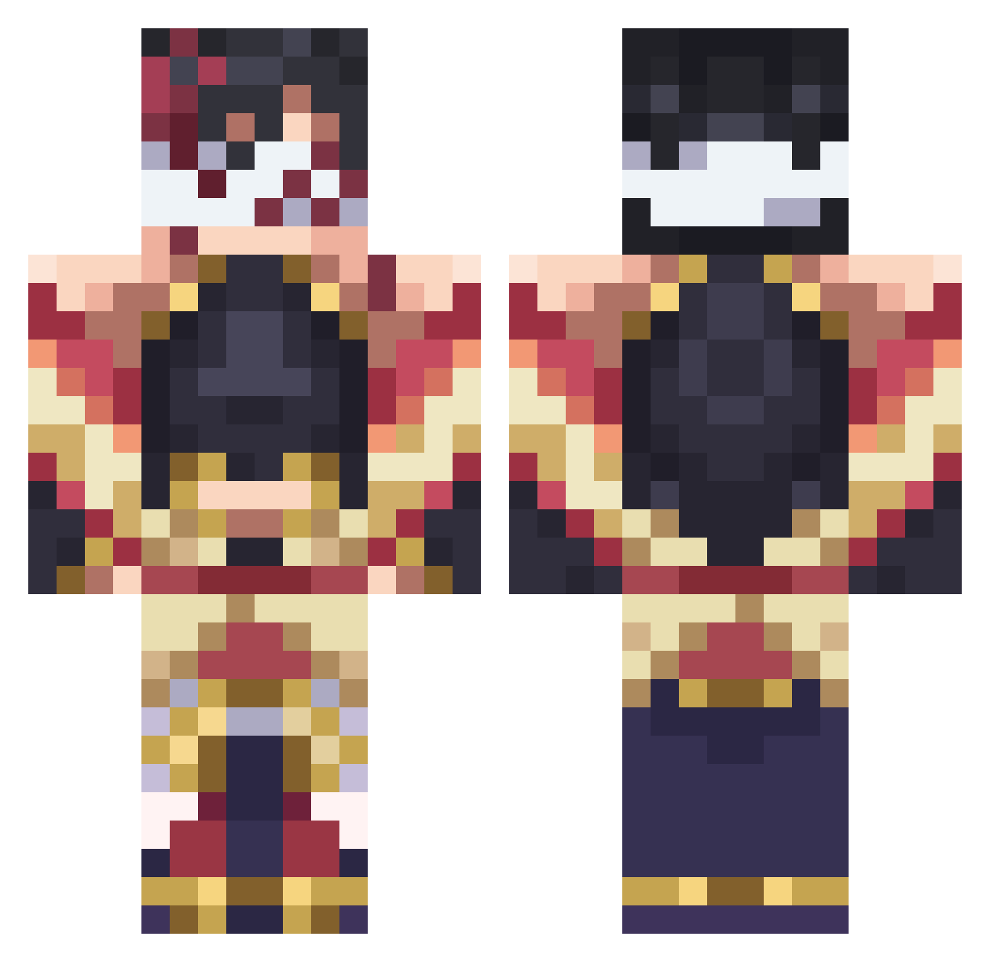 DecimalCandy24 Minecraft skin, front and back view