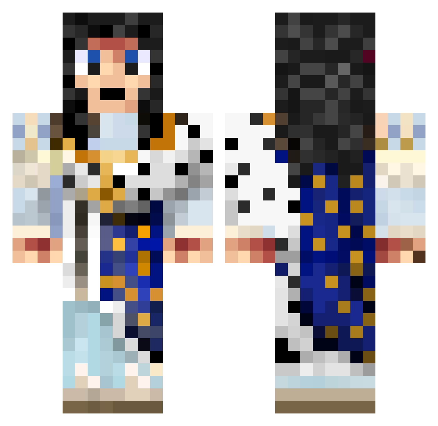 DreamTime Minecraft skin, front and back view