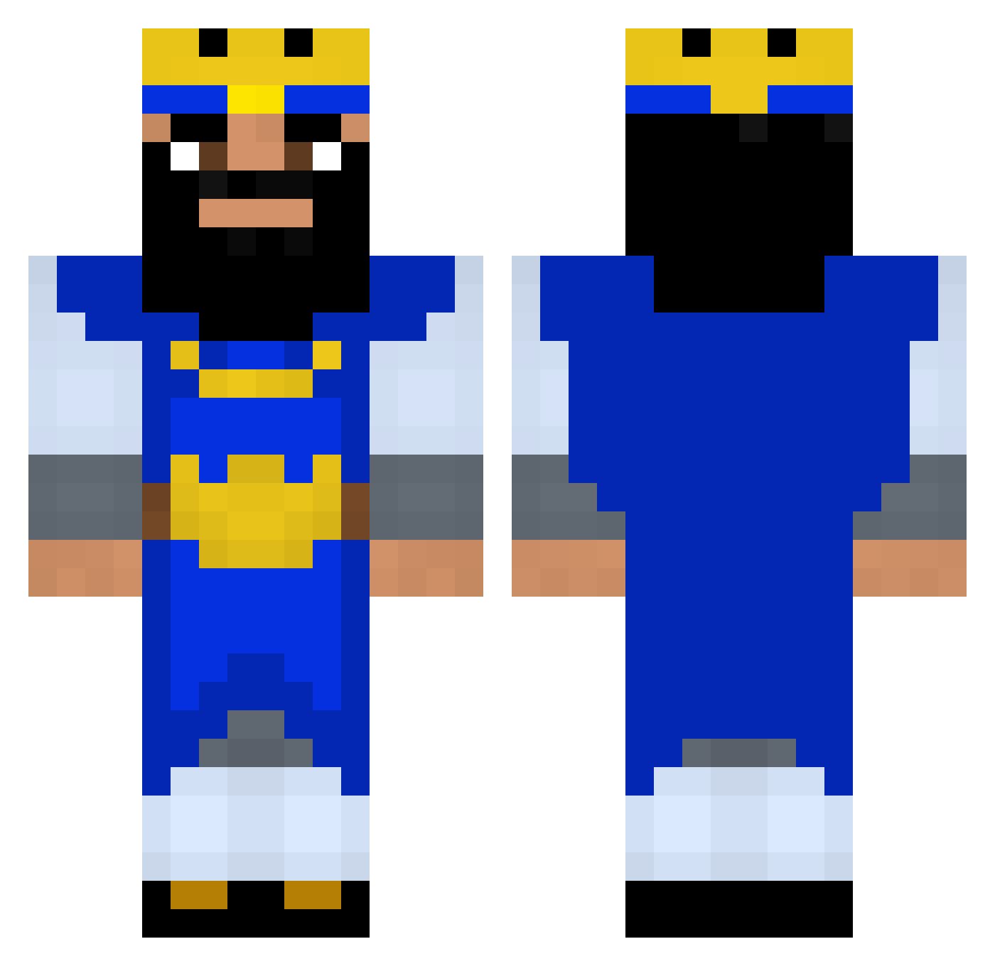 Jacked_By_Telmas Minecraft skin, front and back view