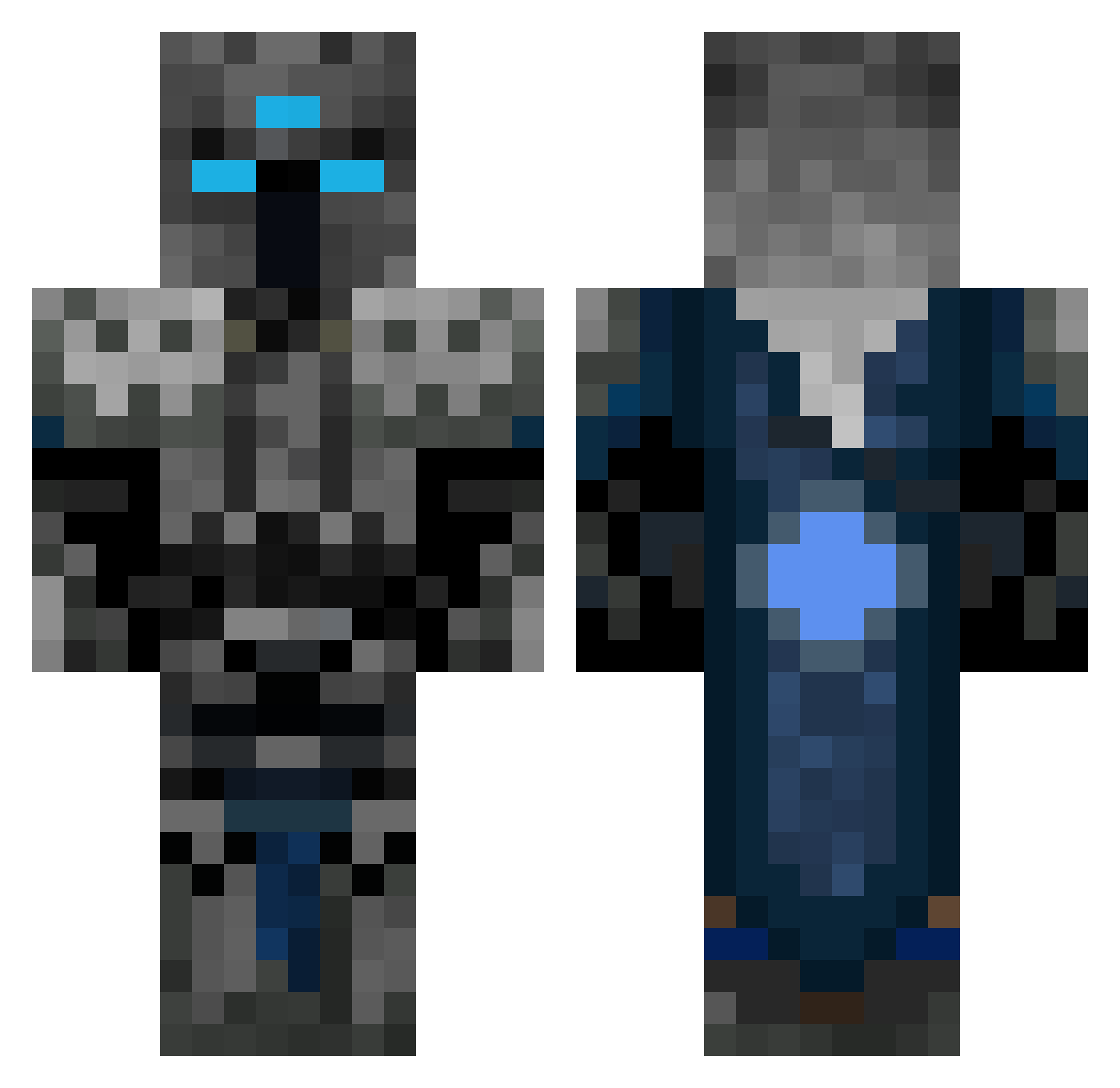 Southerl Minecraft skin, front and back view