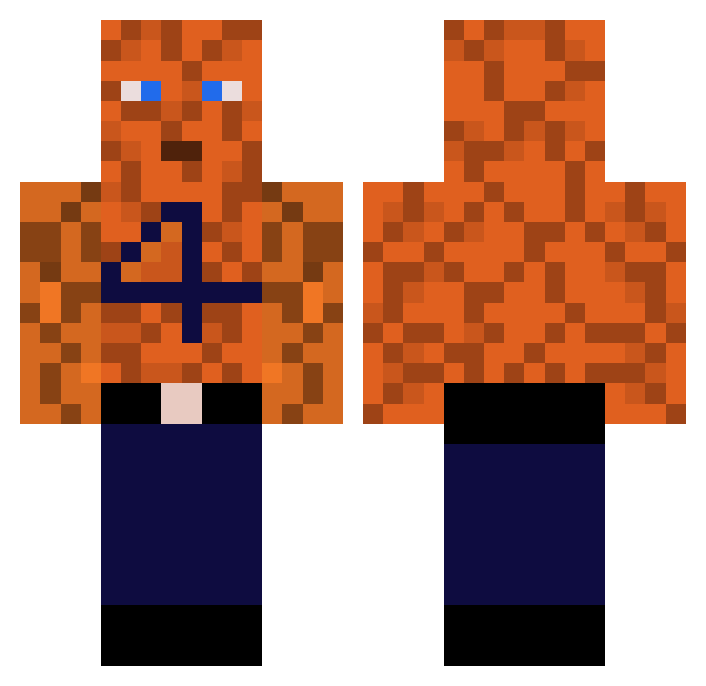 OneManZVoice Minecraft skin, front and back view
