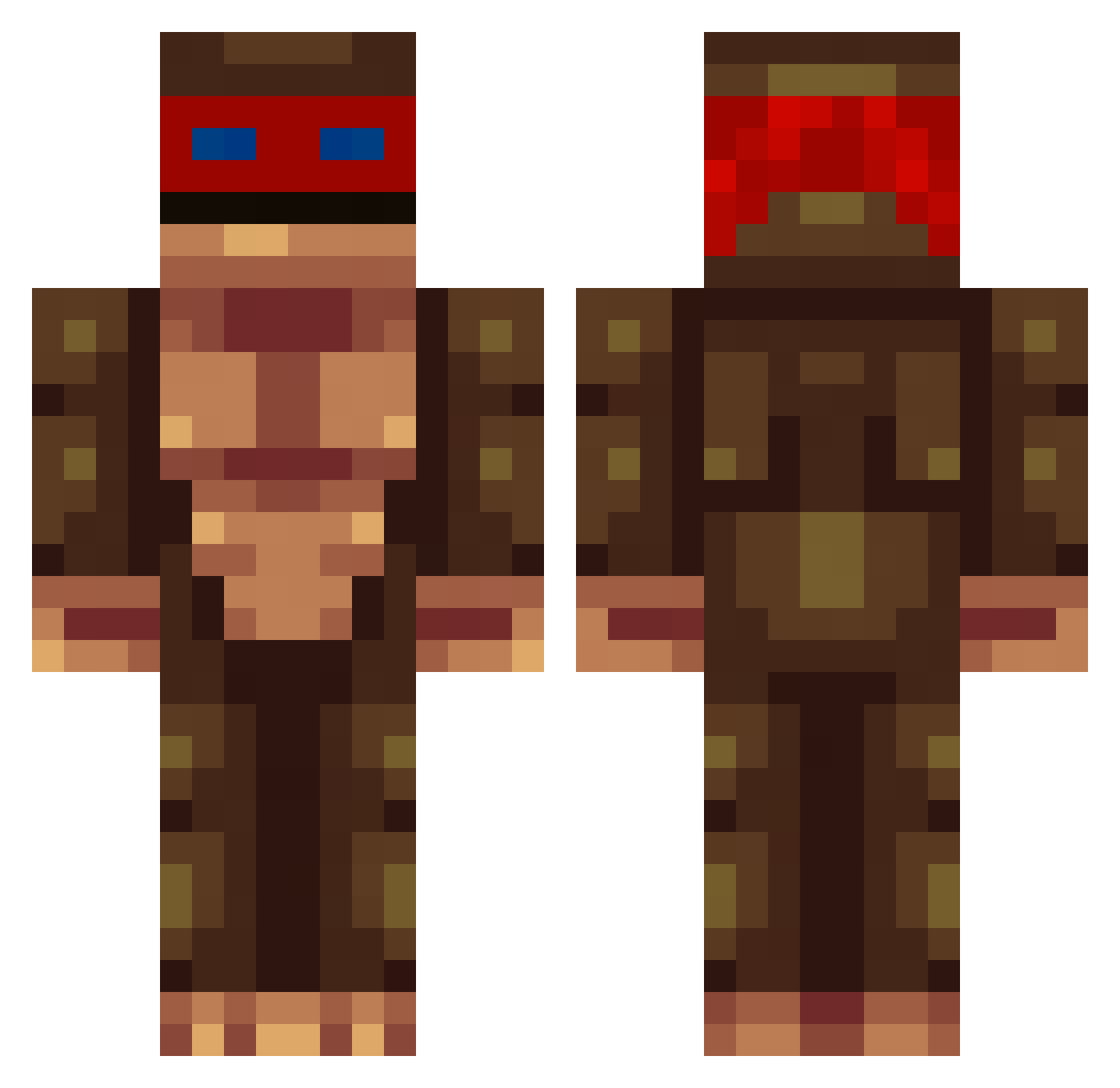 WarriorPotALT Minecraft skin, front and back view