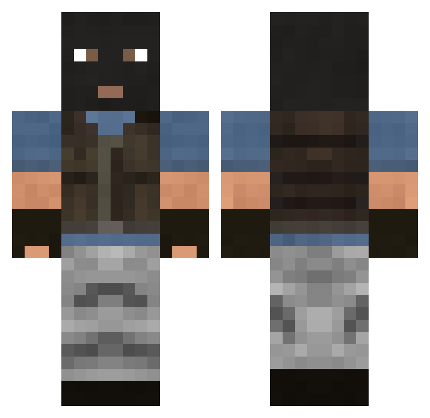 gainpain Minecraft skin, front and back view