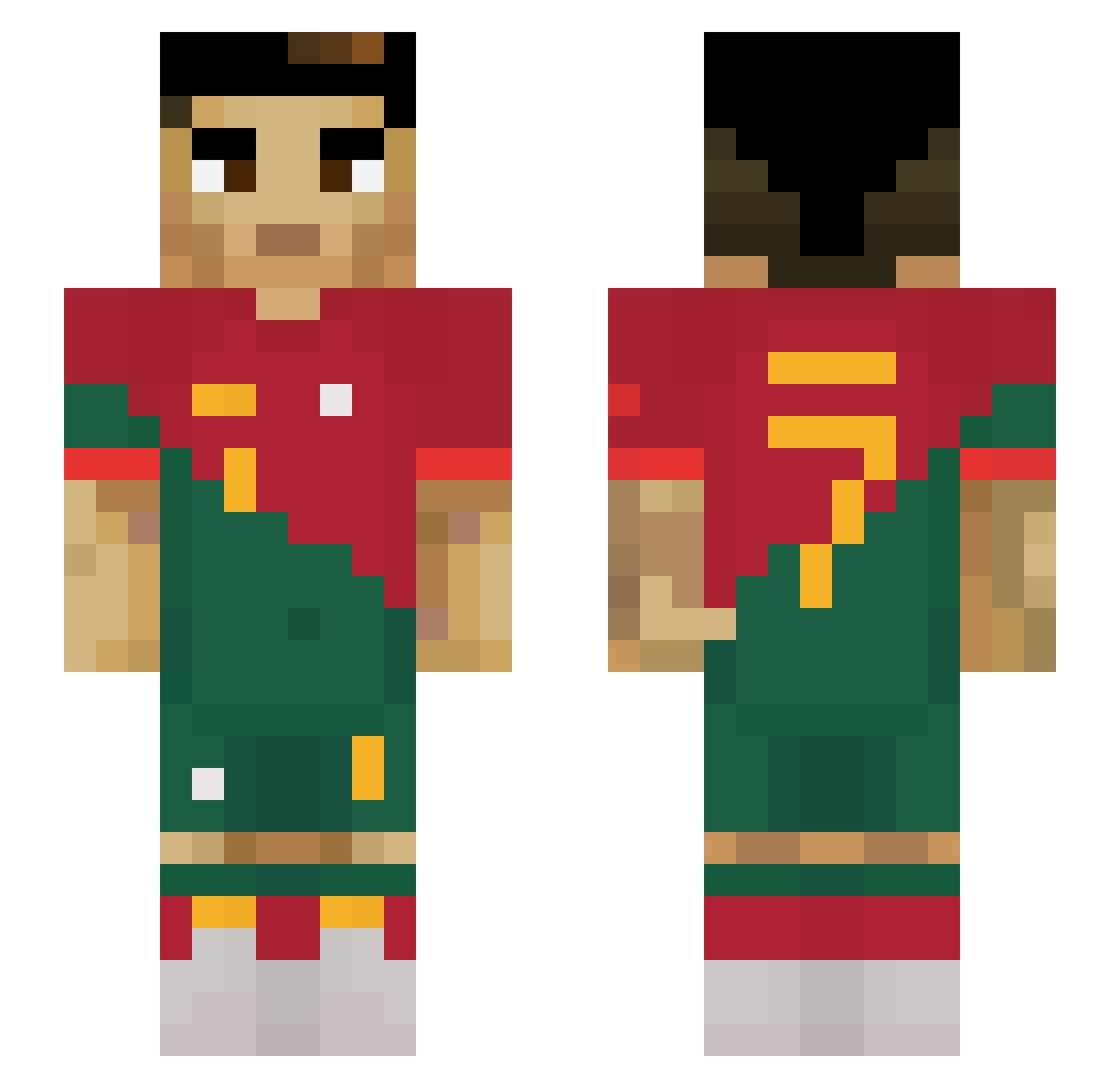Fabjoj Minecraft skin, front and back view