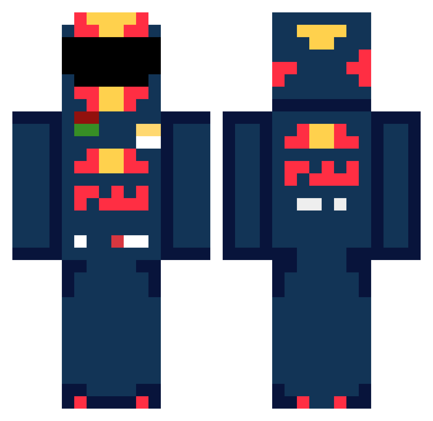 qizhe Minecraft skin, front and back view