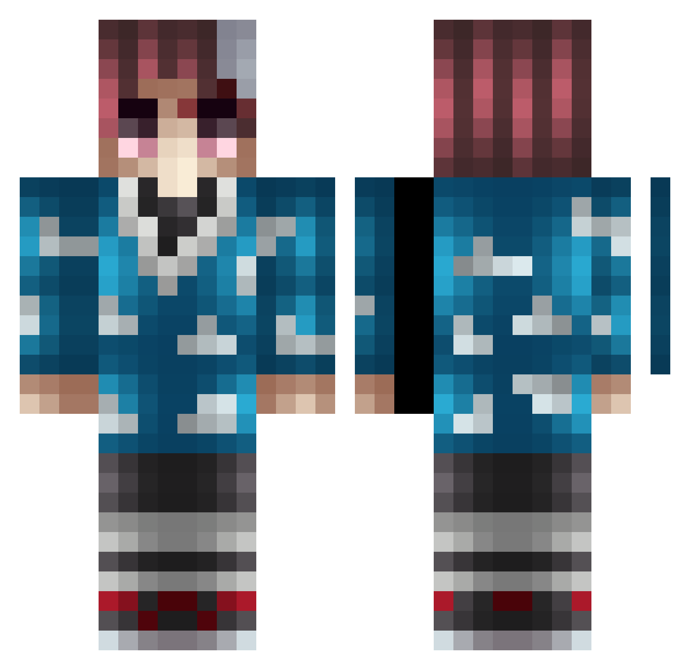 Ultralord77 Minecraft skin, front and back view