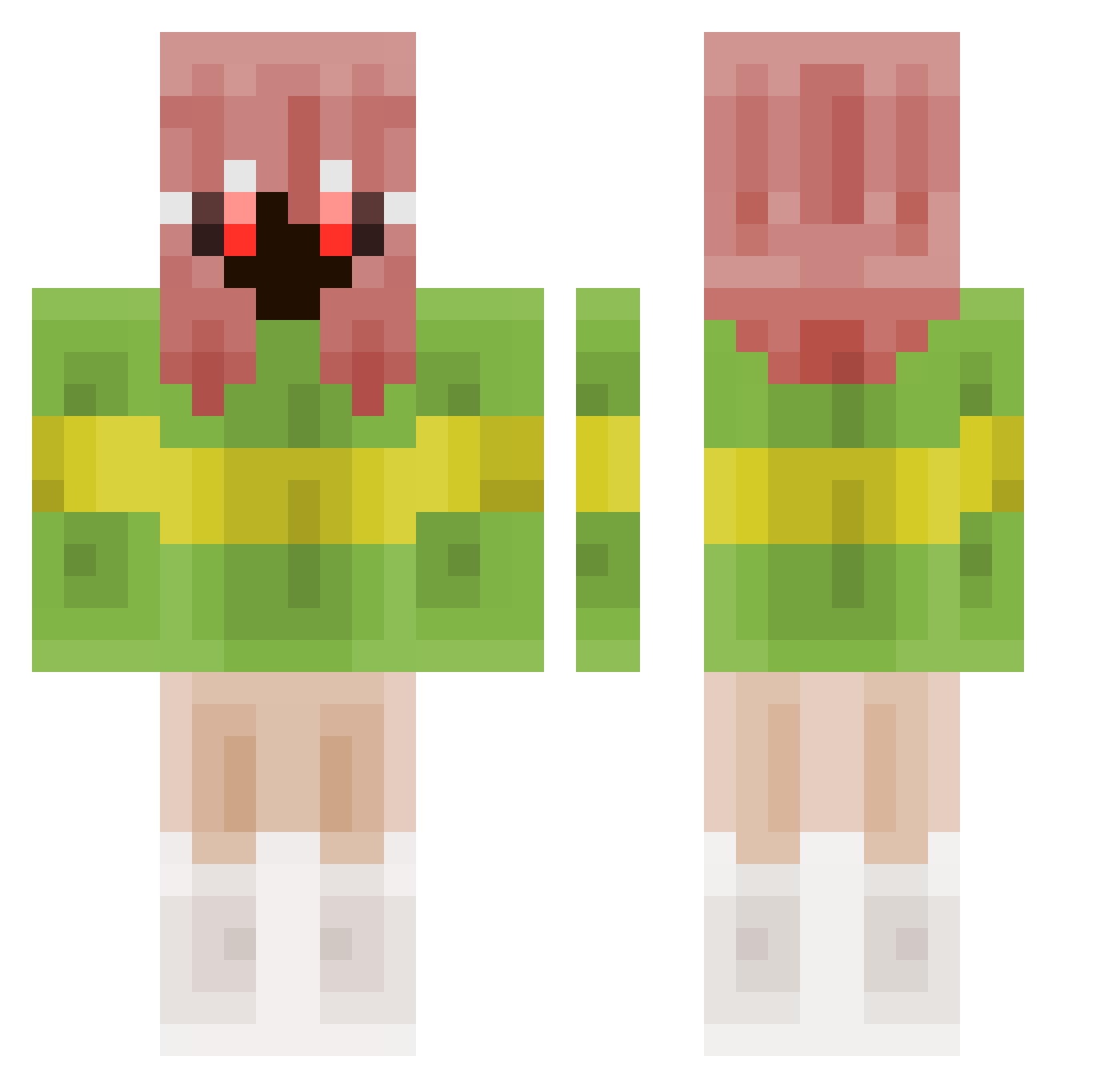 rooodesu Minecraft skin, front and back view