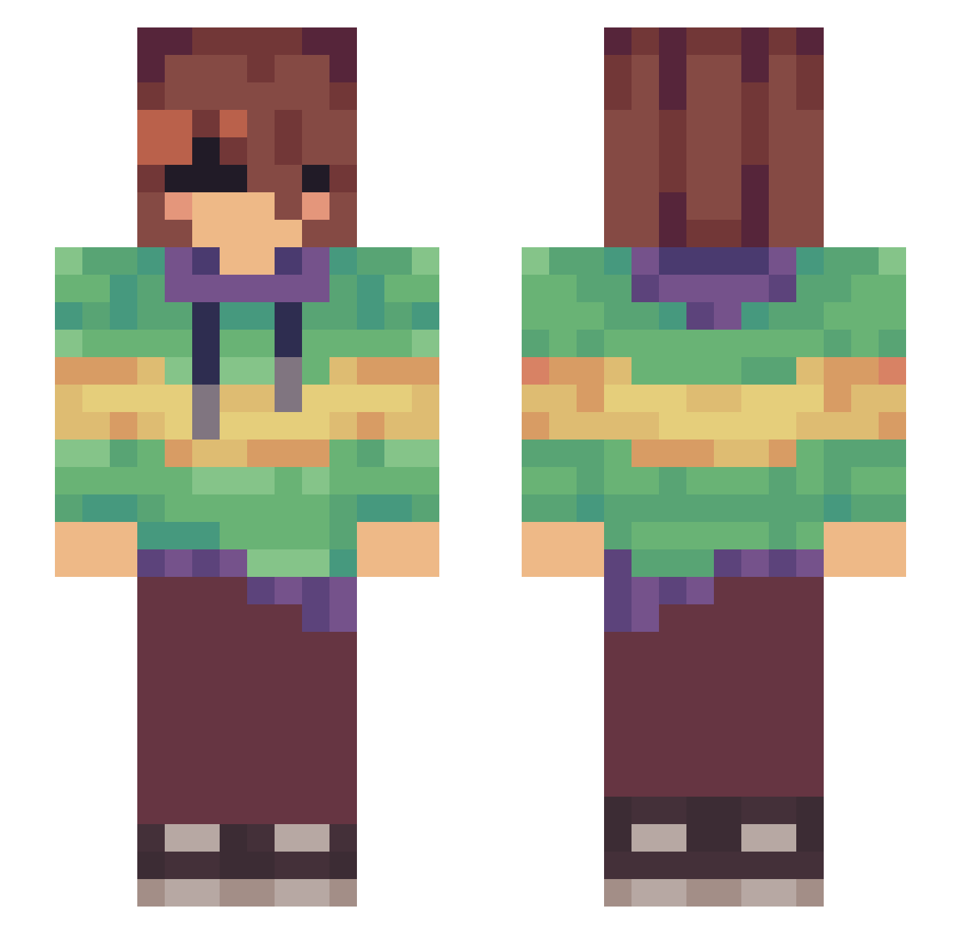 OmeletteEgg Minecraft skin, front and back view