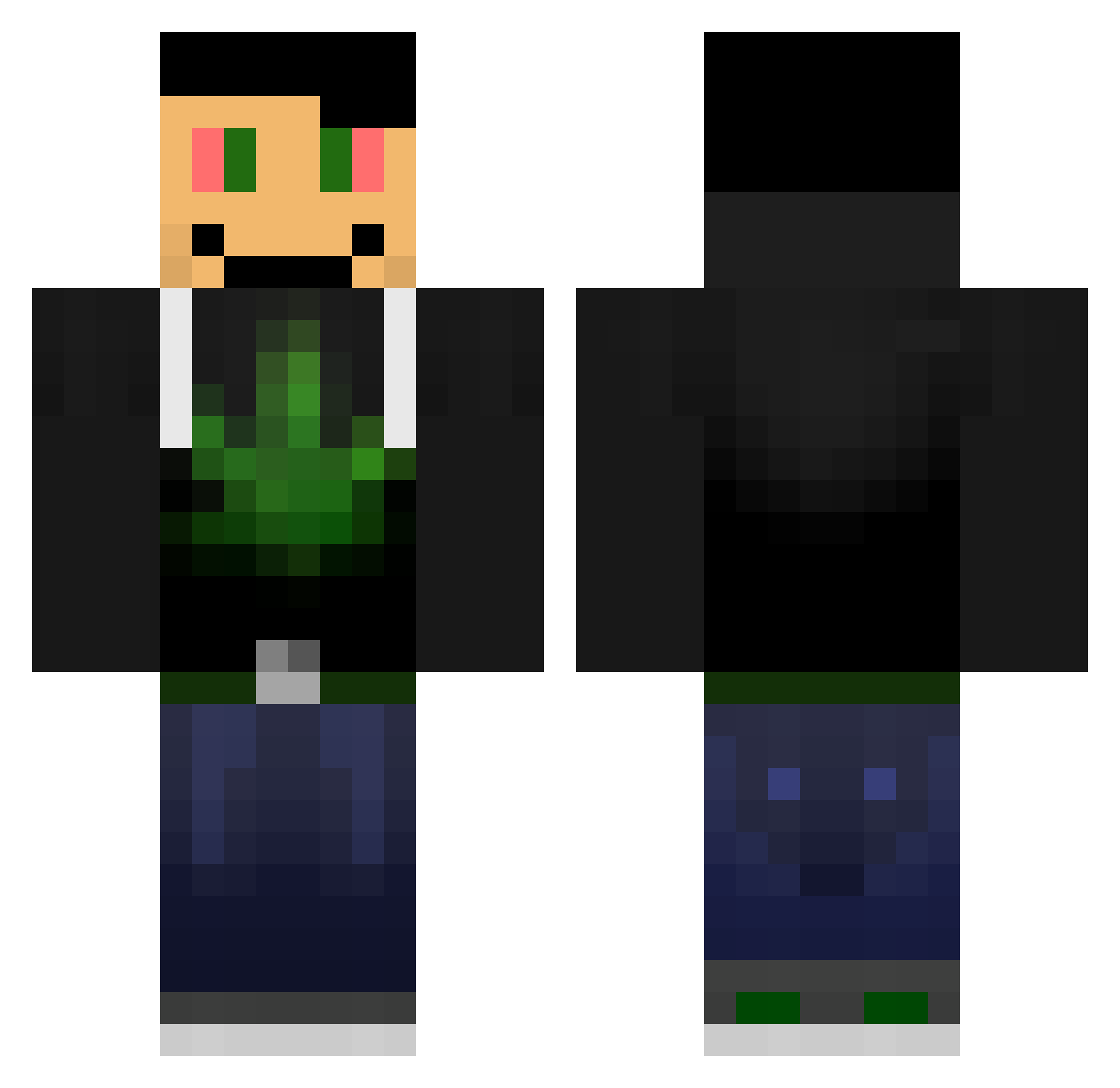 Weednation Minecraft skin, front and back view