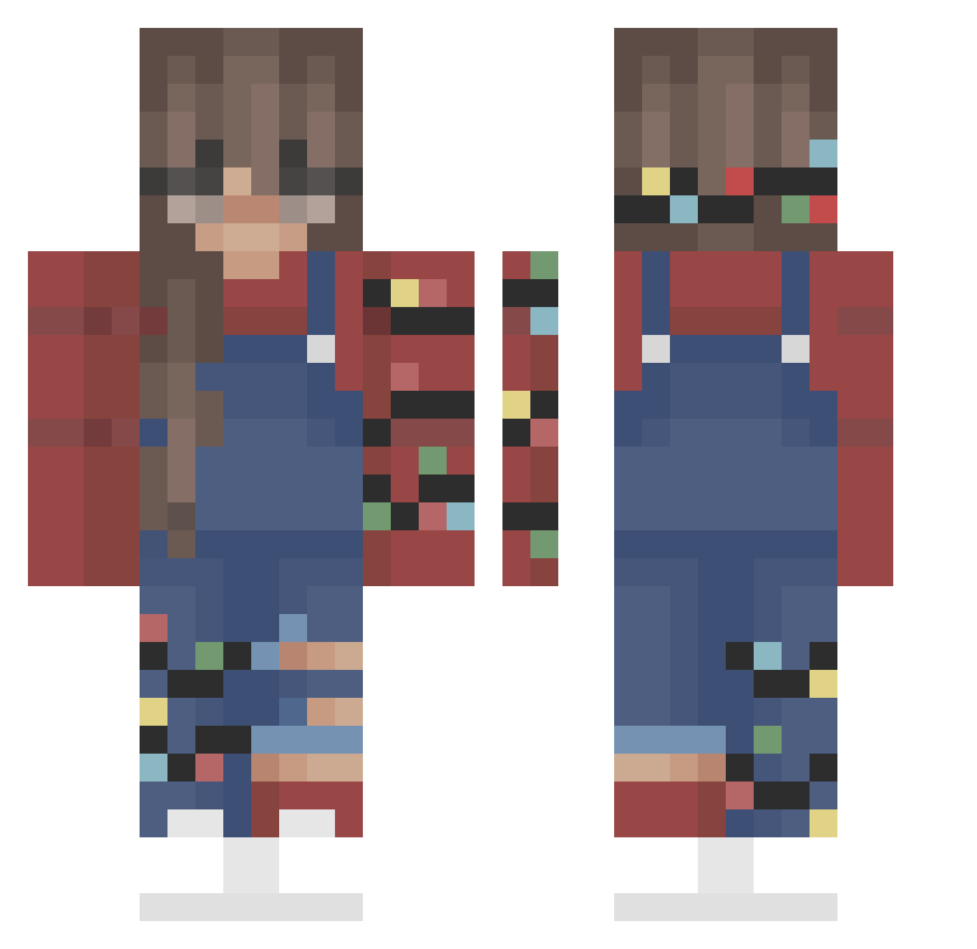 kaamillem Minecraft skin, front and back view