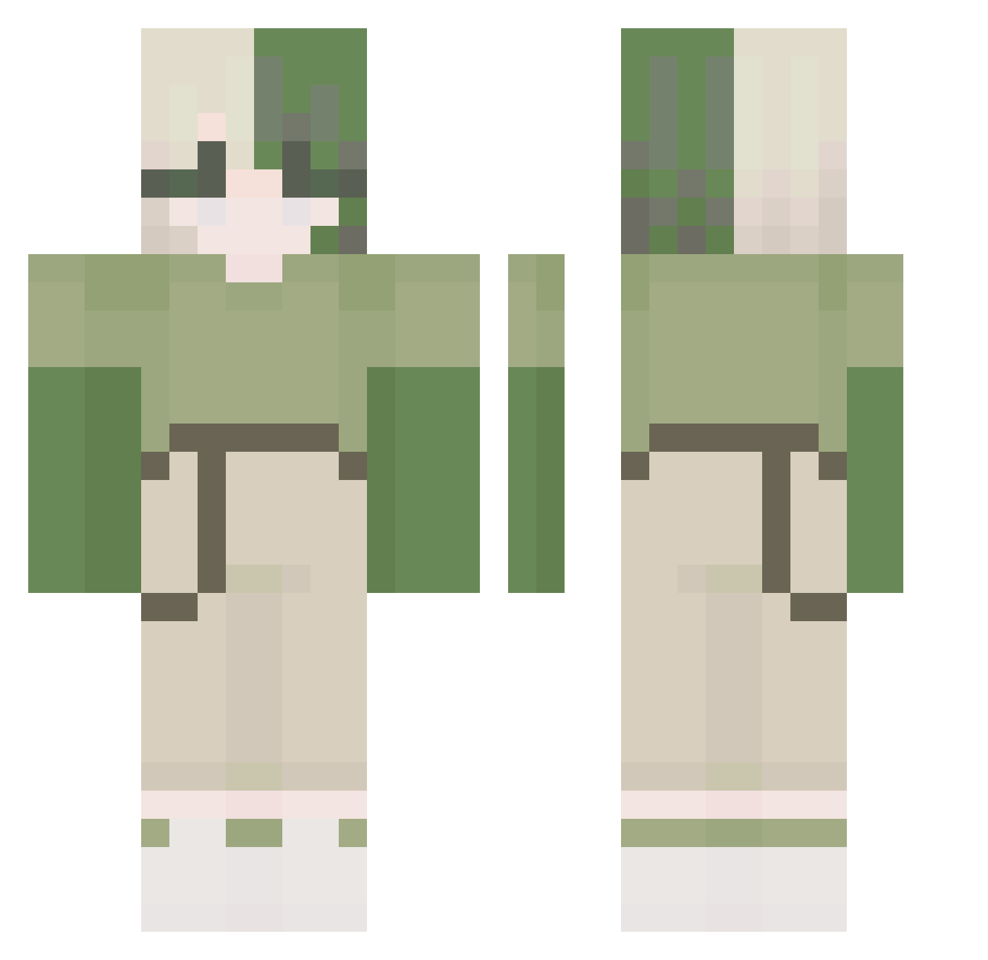 Roxy_CN Minecraft skin, front and back view