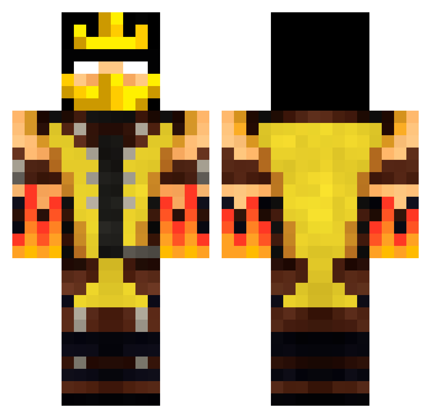 OpticGoku07 Minecraft skin, front and back view