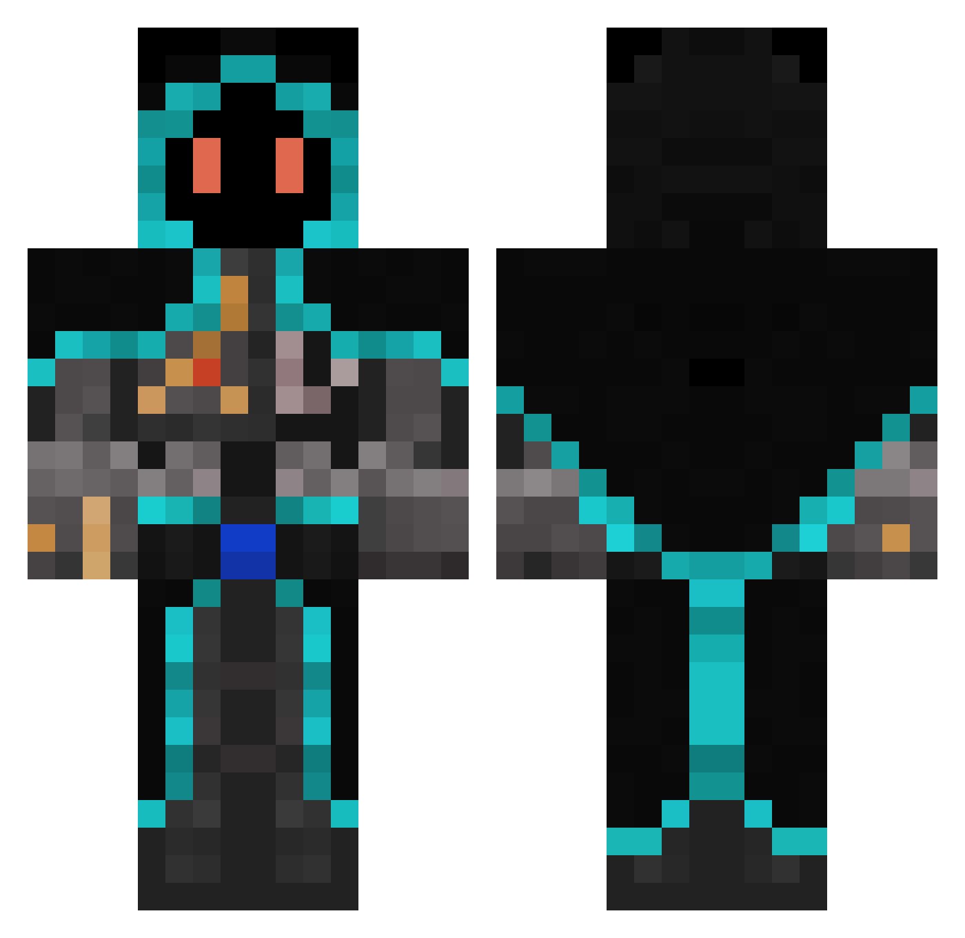 KDLeon Minecraft skin, front and back view