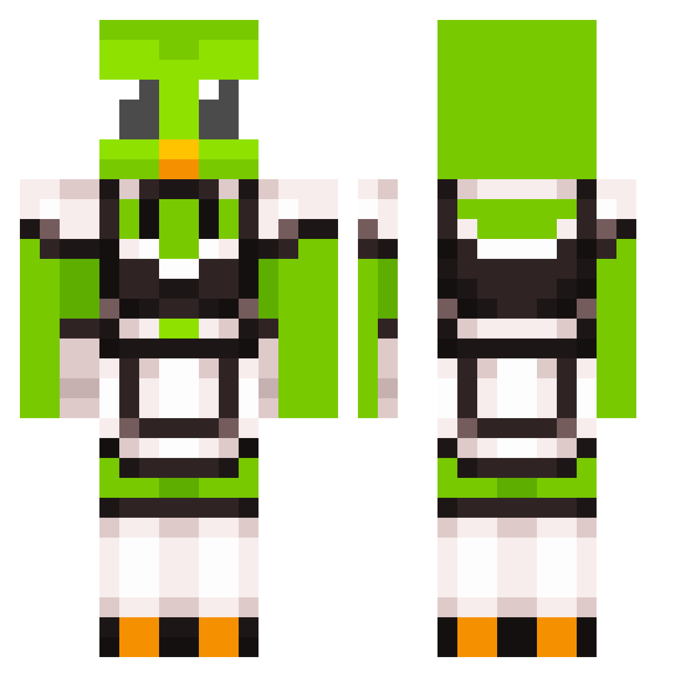Princ3Taco Minecraft skin, front and back view
