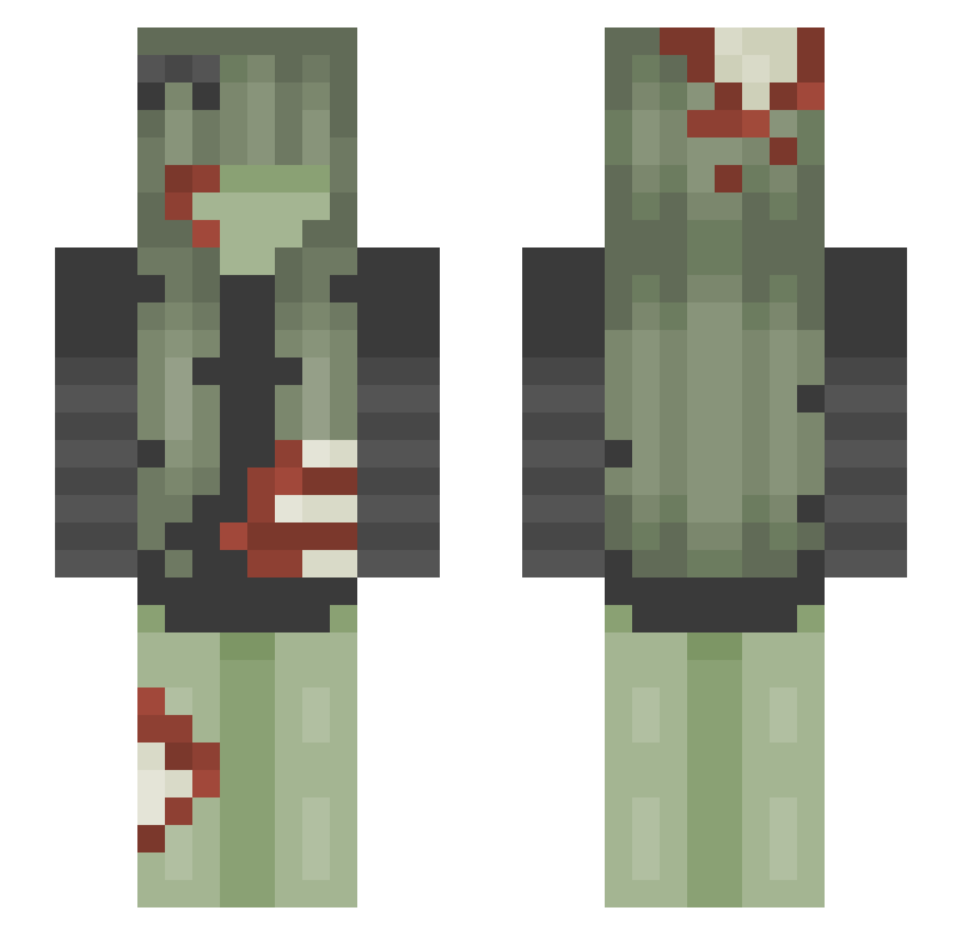 29frogs Minecraft skin, front and back view