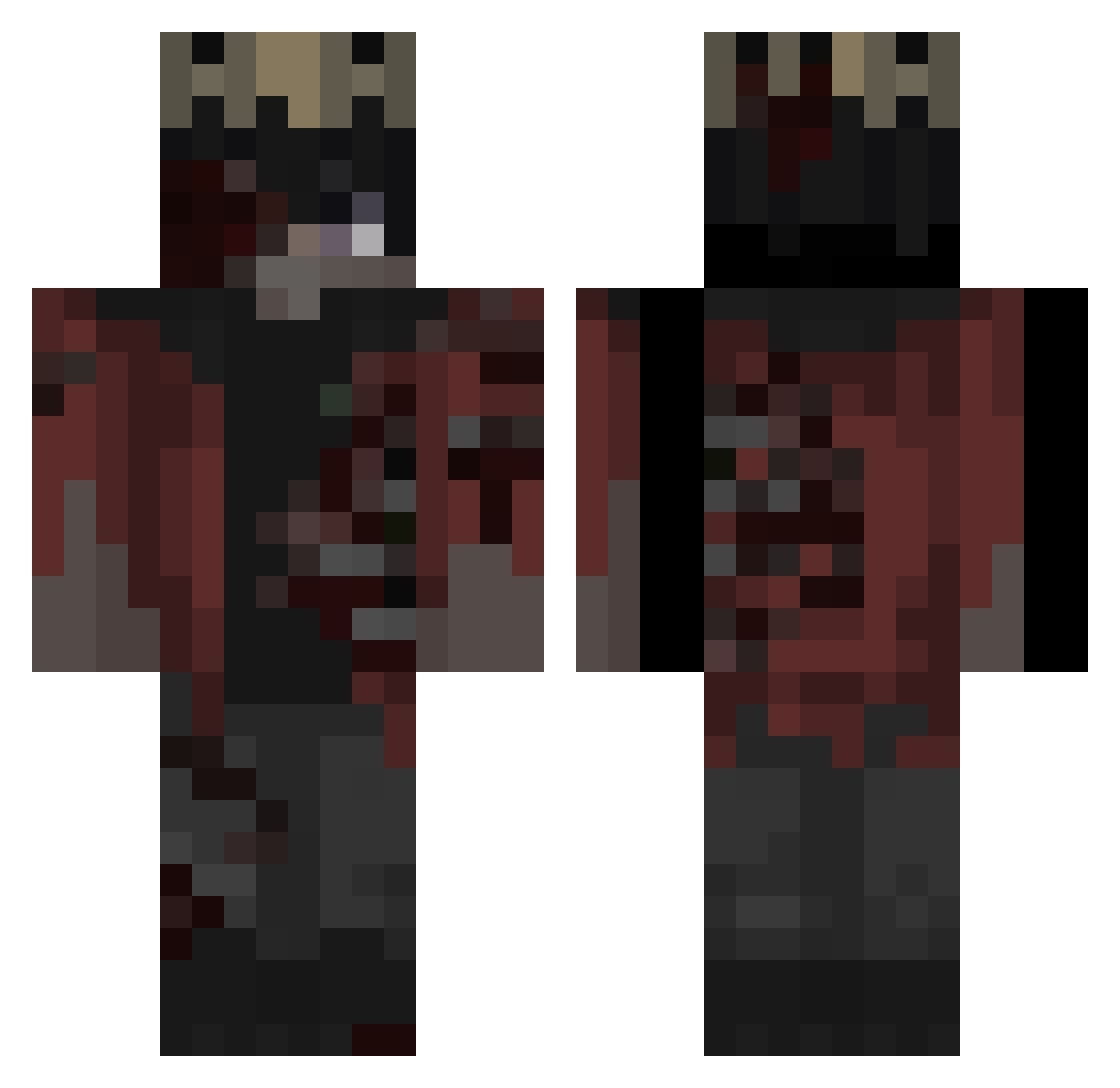 BEEM_Ducky Minecraft skin, front and back view
