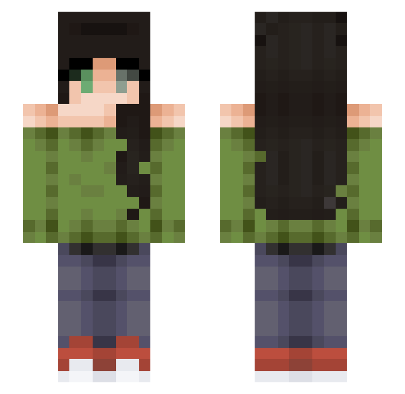 StellaCube Minecraft skin, front and back view