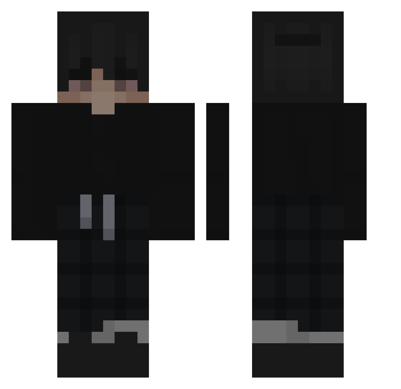 SavitarTD Minecraft skin, front and back view