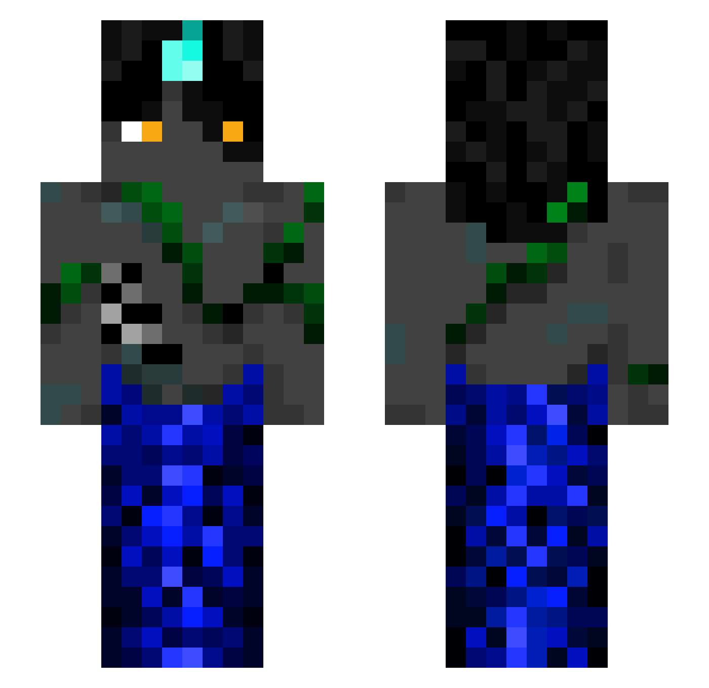teehmou Minecraft skin, front and back view