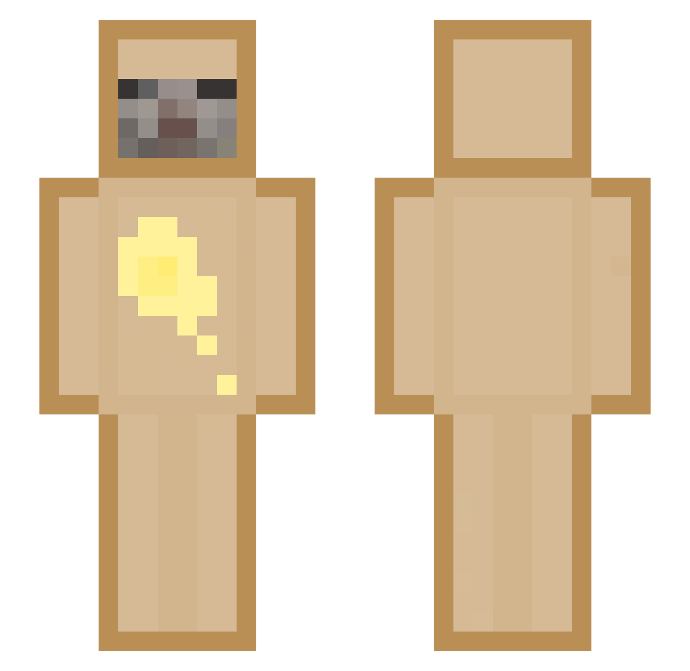 gaulkid Minecraft skin, front and back view