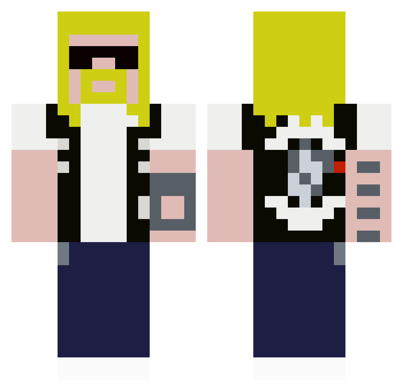 PaulMitte Minecraft skin, front and back view