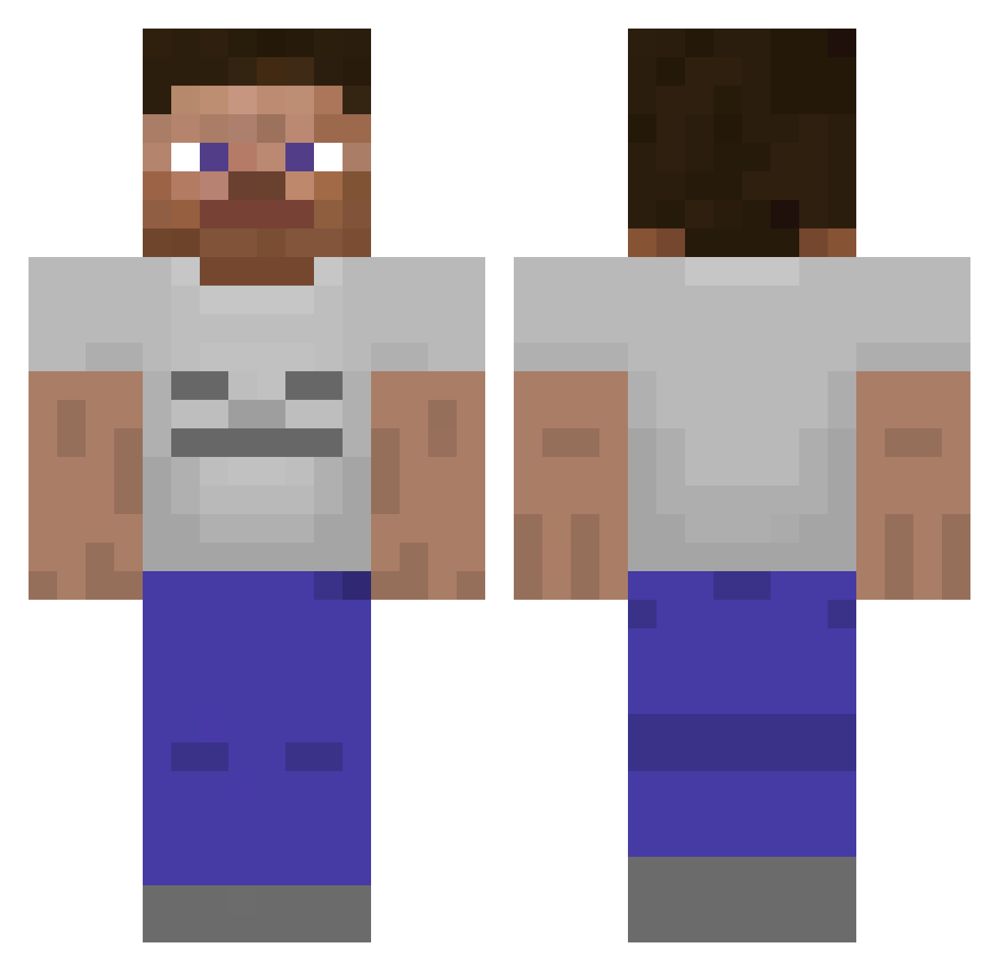 xsnnn Minecraft skin, front and back view