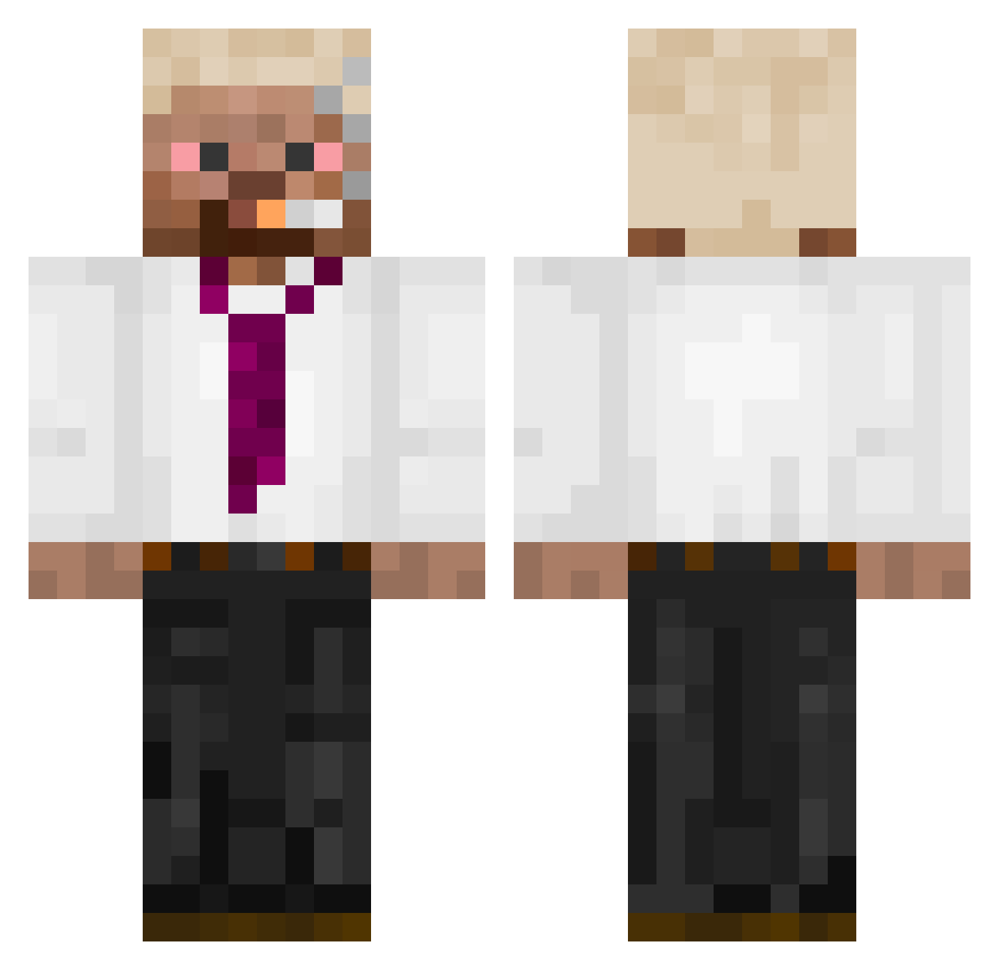 maksusikk Minecraft skin, front and back view