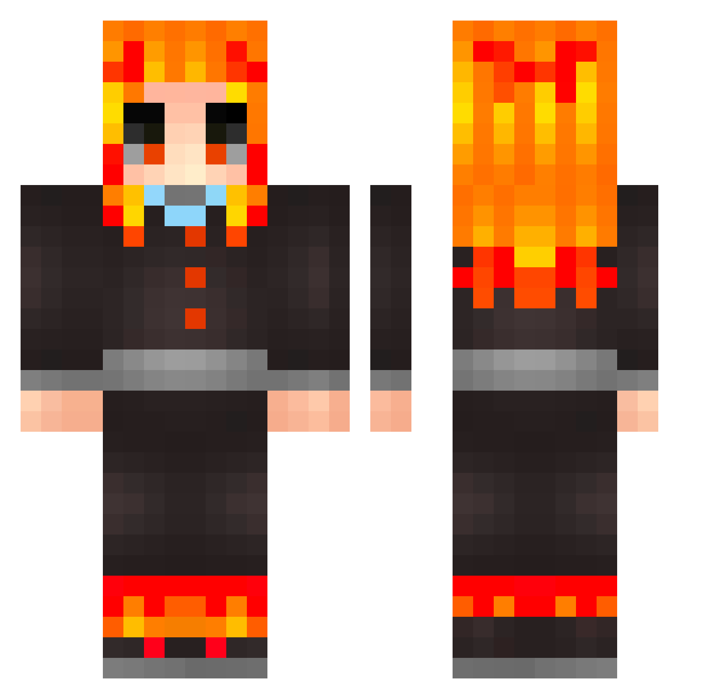 RenHanZo Minecraft skin, front and back view