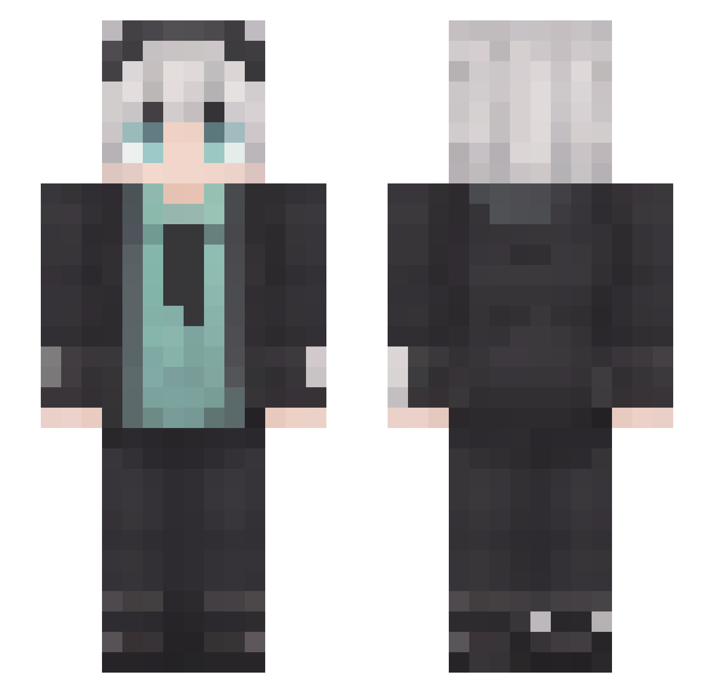 Nagano_Ren Minecraft skin, front and back view