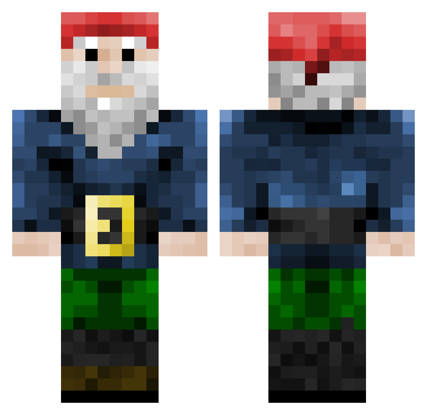 snaprey Minecraft skin, front and back view