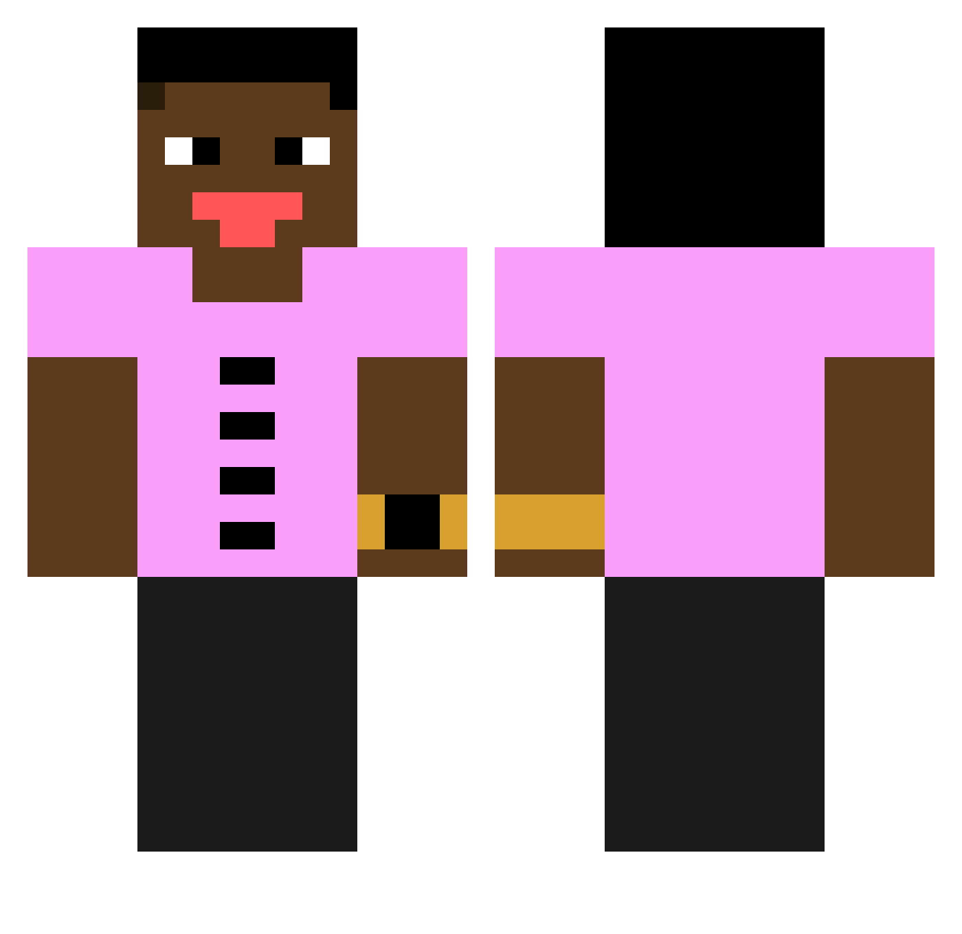 Kamel1809 Minecraft skin, front and back view