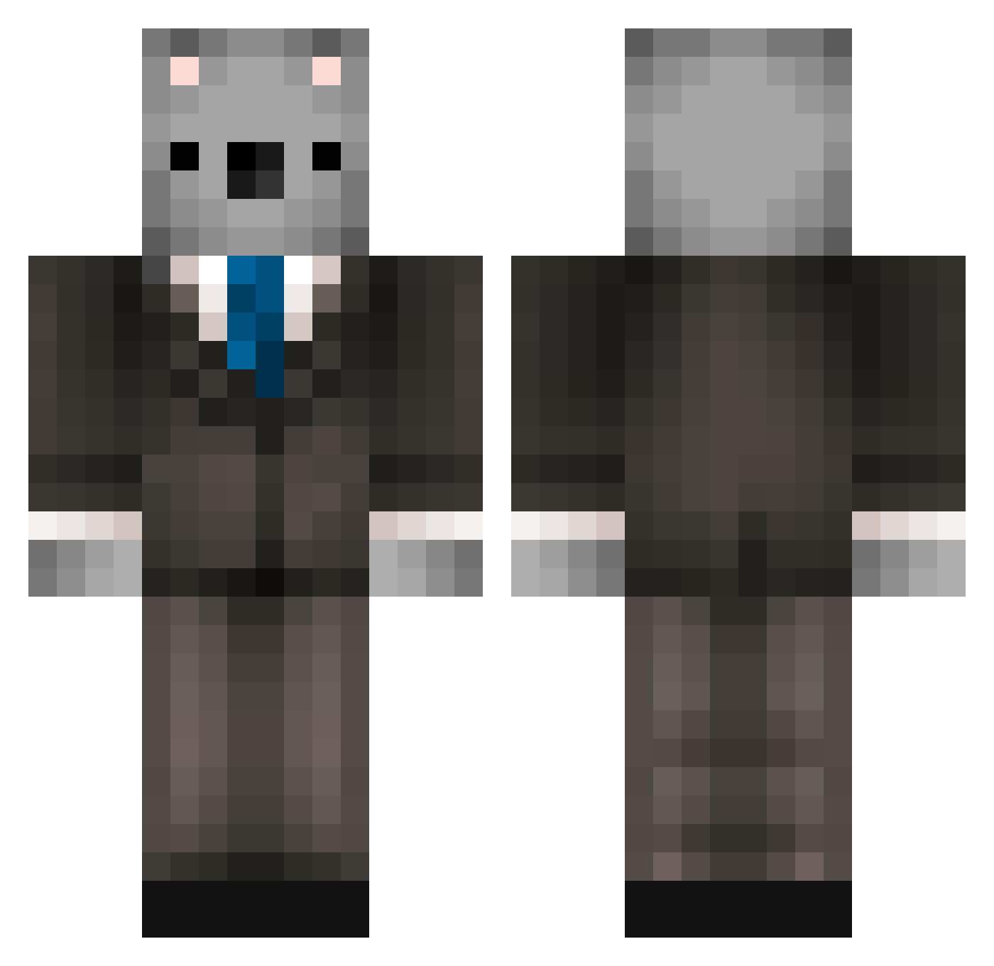 __Koala Minecraft skin, front and back view