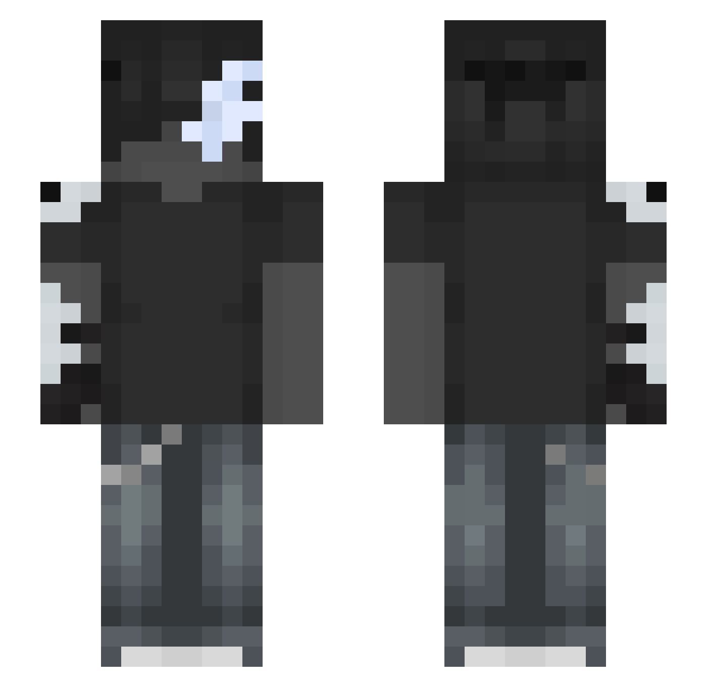 B1zm0_ Minecraft skin, front and back view