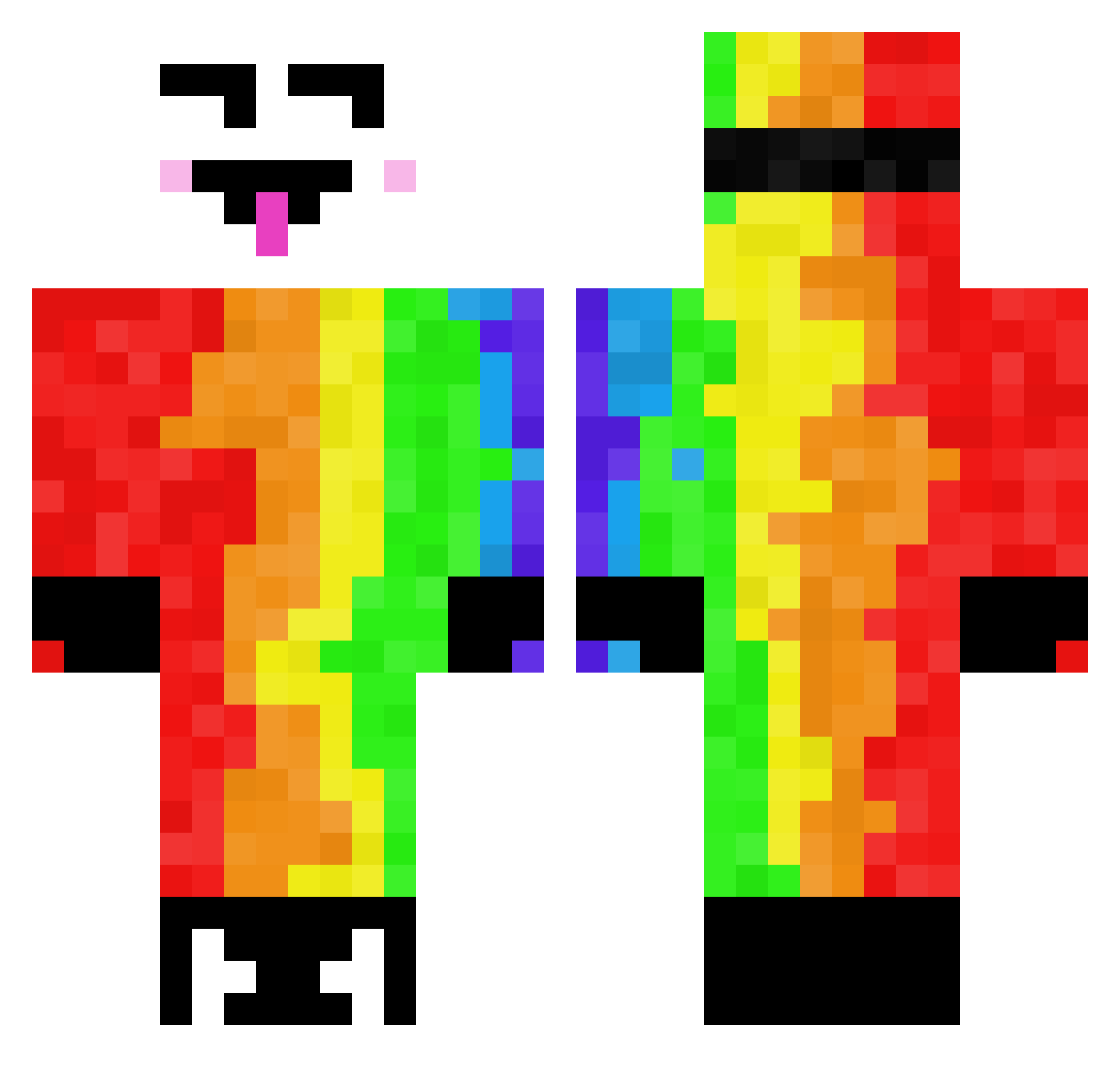 elifp Minecraft skin, front and back view
