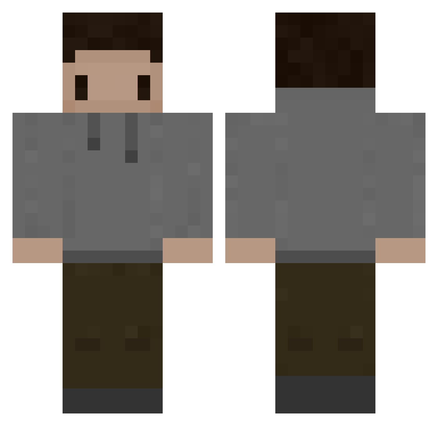 Puro_Mel Minecraft skin, front and back view