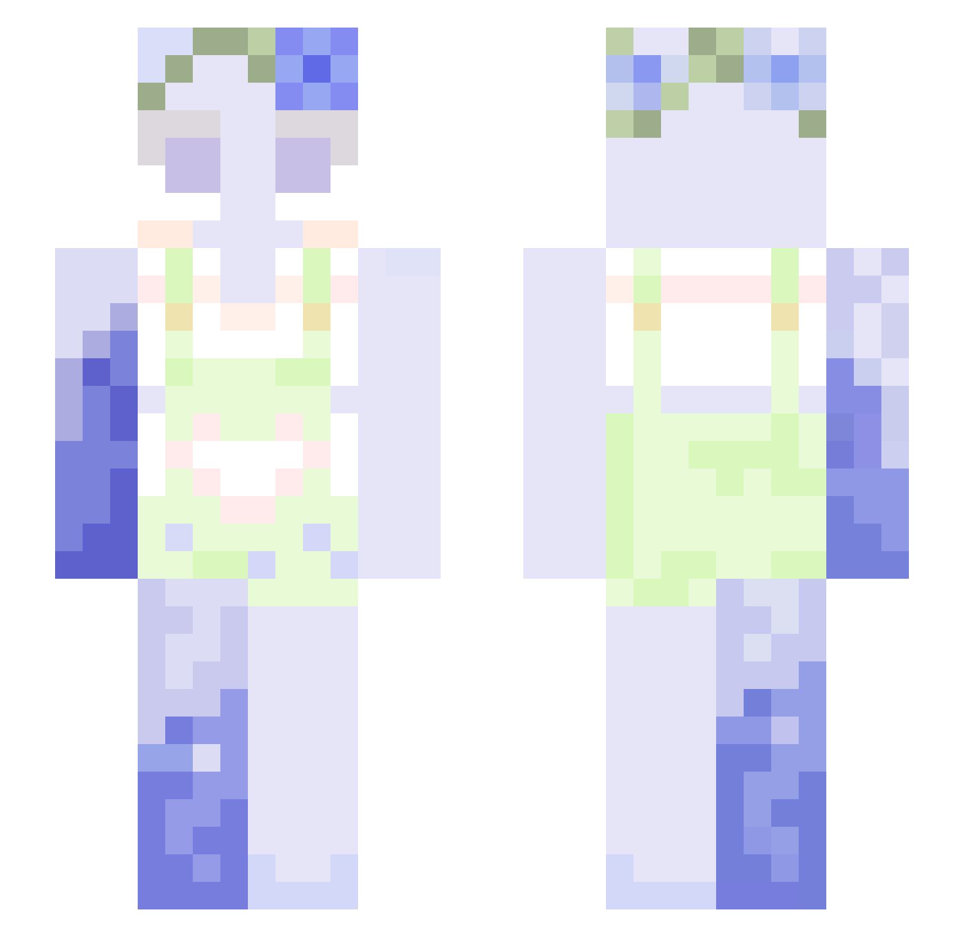 tteokki Minecraft skin, front and back view