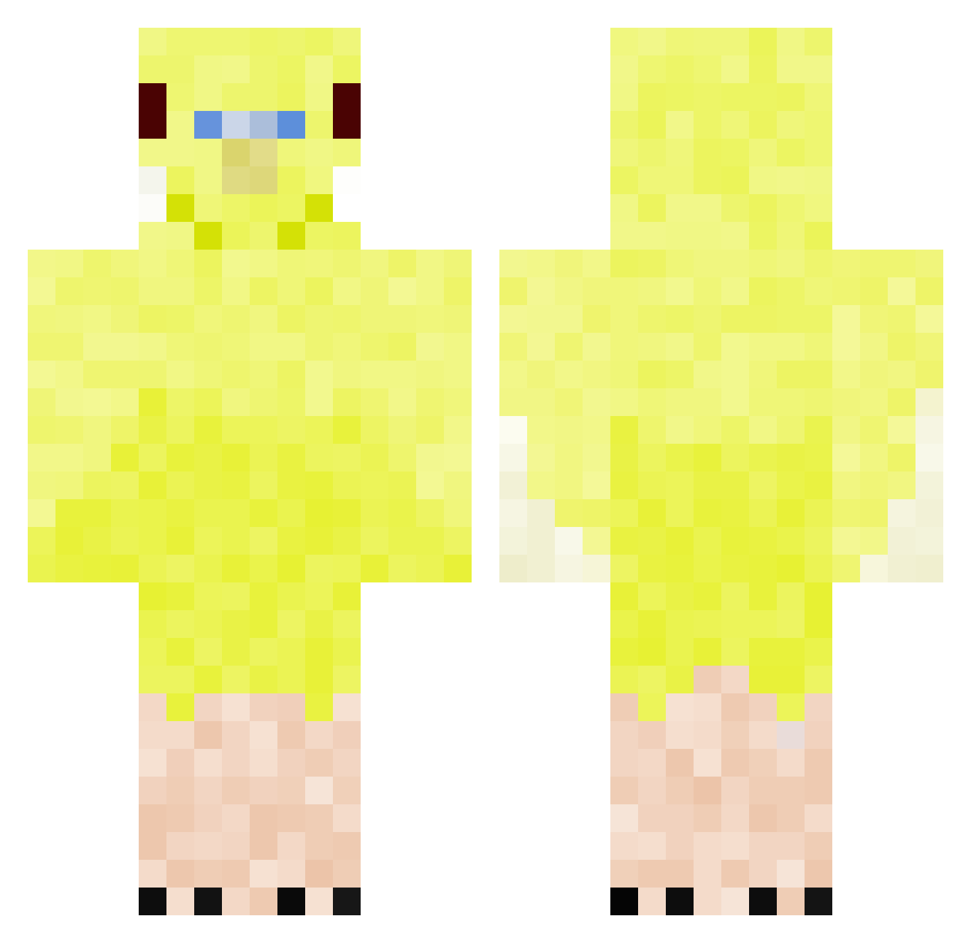 TK357 Minecraft skin, front and back view