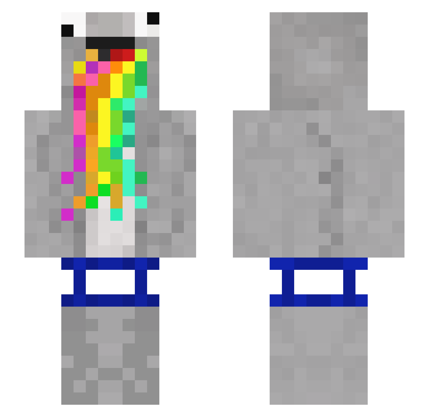 UFCC Minecraft skin, front and back view