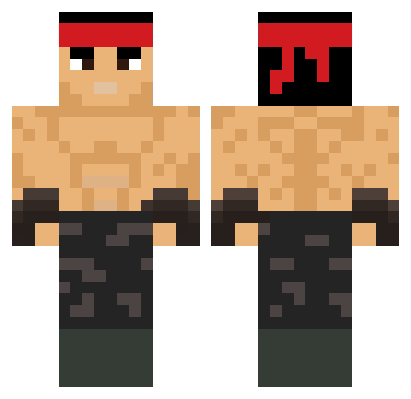 Dojo117 Minecraft skin, front and back view